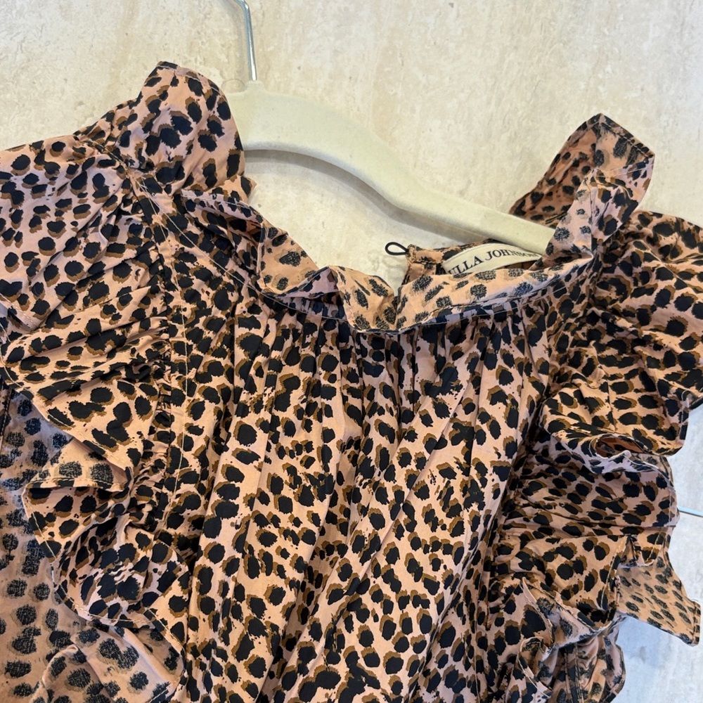 Ulla Johnson Leopard Print Ruffle Blouse
